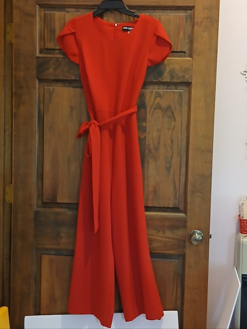 Karl Lagerfeld Size 6 Candy Apple Red Jumpsuit